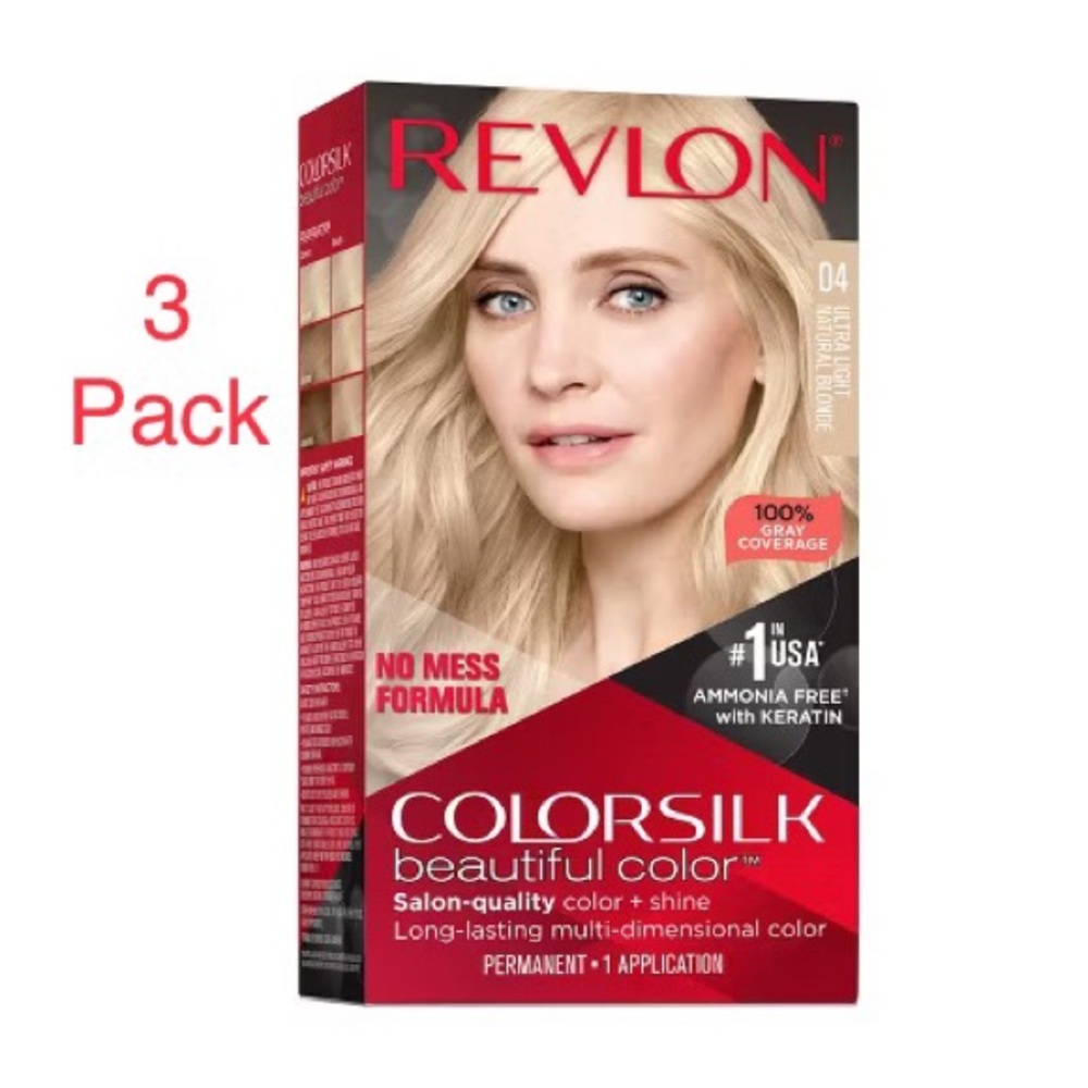 New！Revlon Permanent Hair Color  04 Ultra Light Natural blonde (3-PACK)